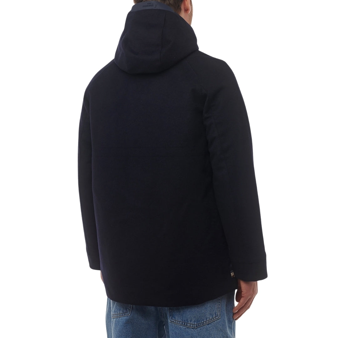 Aquascutum Active Wool Hooded Active Coat Navy L