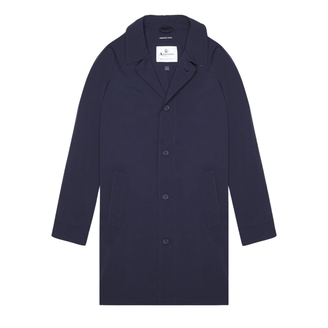 Aquascutum Active Stretch Caban Trench Coat Navy S