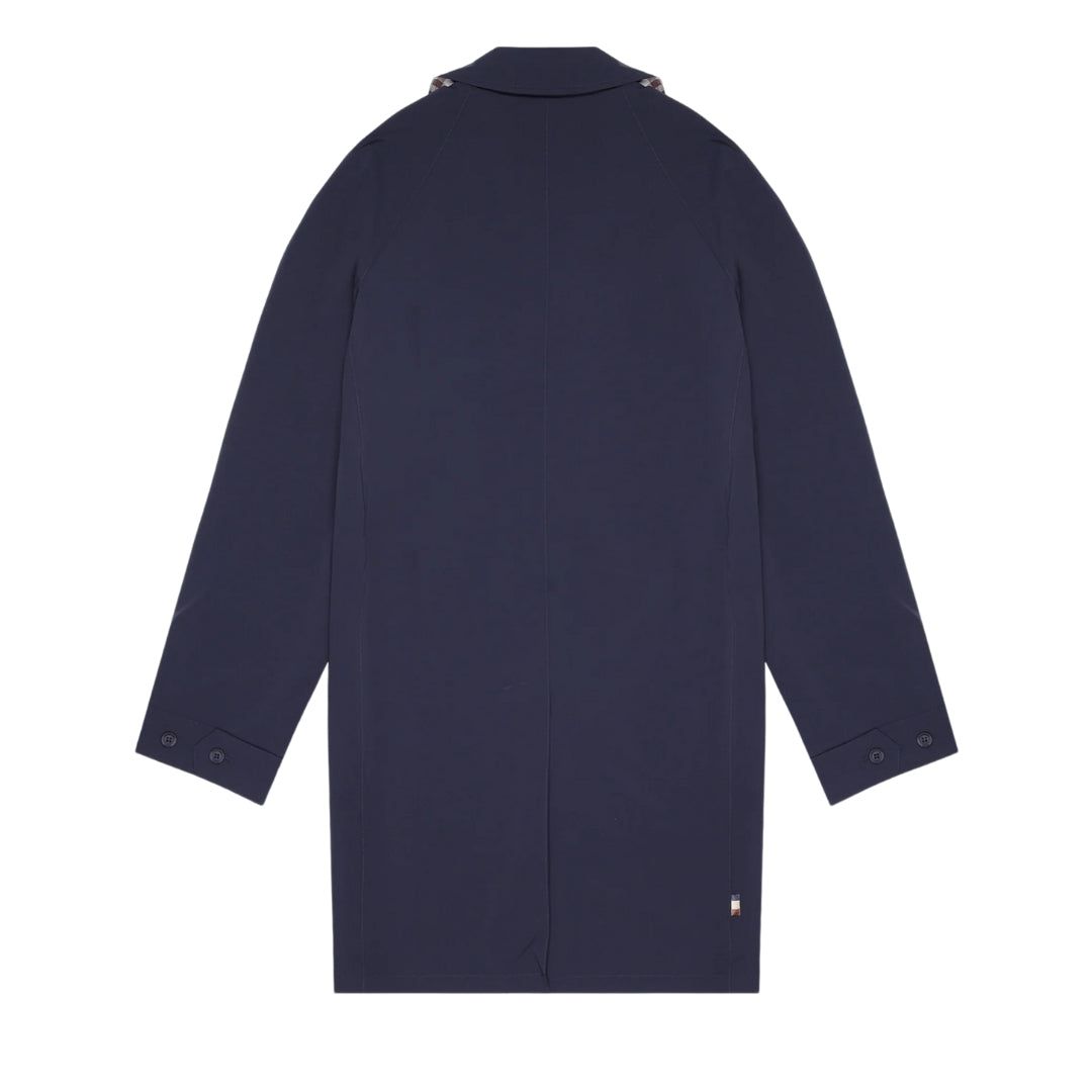 Aquascutum Active Stretch Caban Trench Coat Navy S