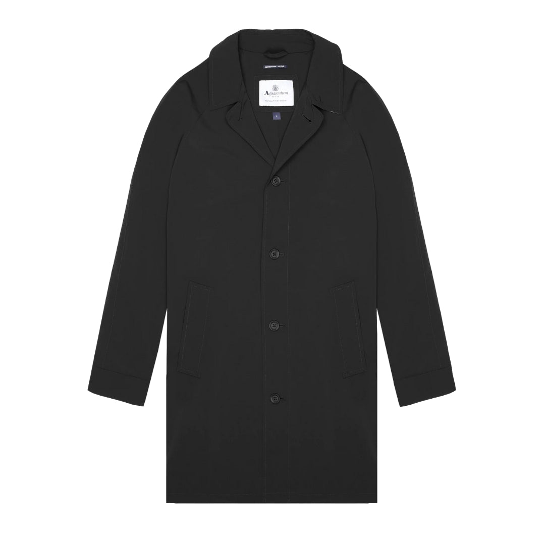 Aquascutum Active Stretch Caban Trench Coat Black L