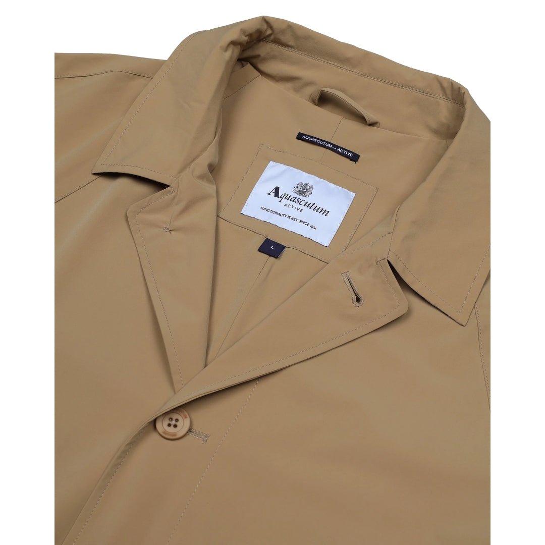 Aquascutum Active Stretch Caban Trench Coat Khaki M
