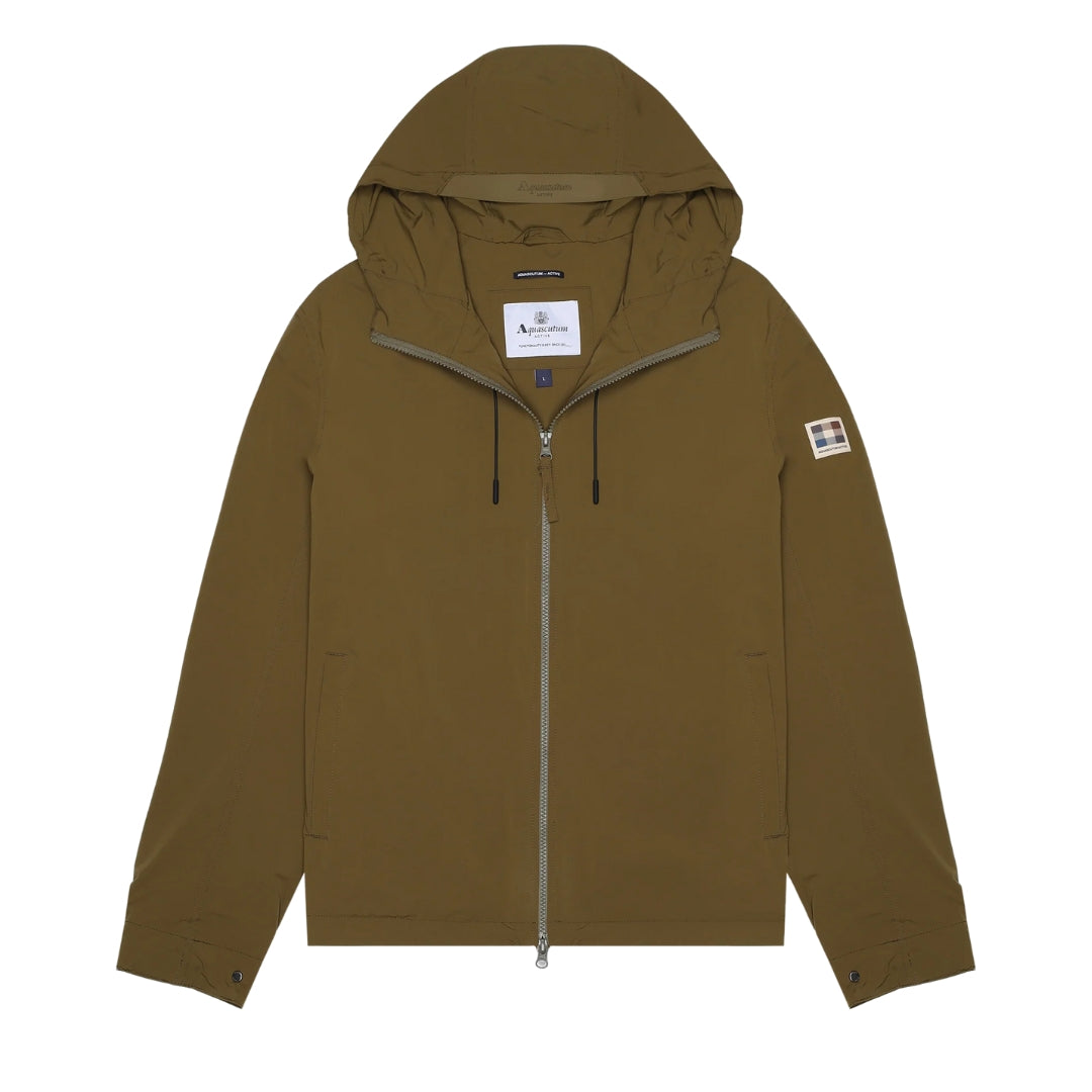 Aquascutum Active Hooded Stretch Windbreaker Army Green S
