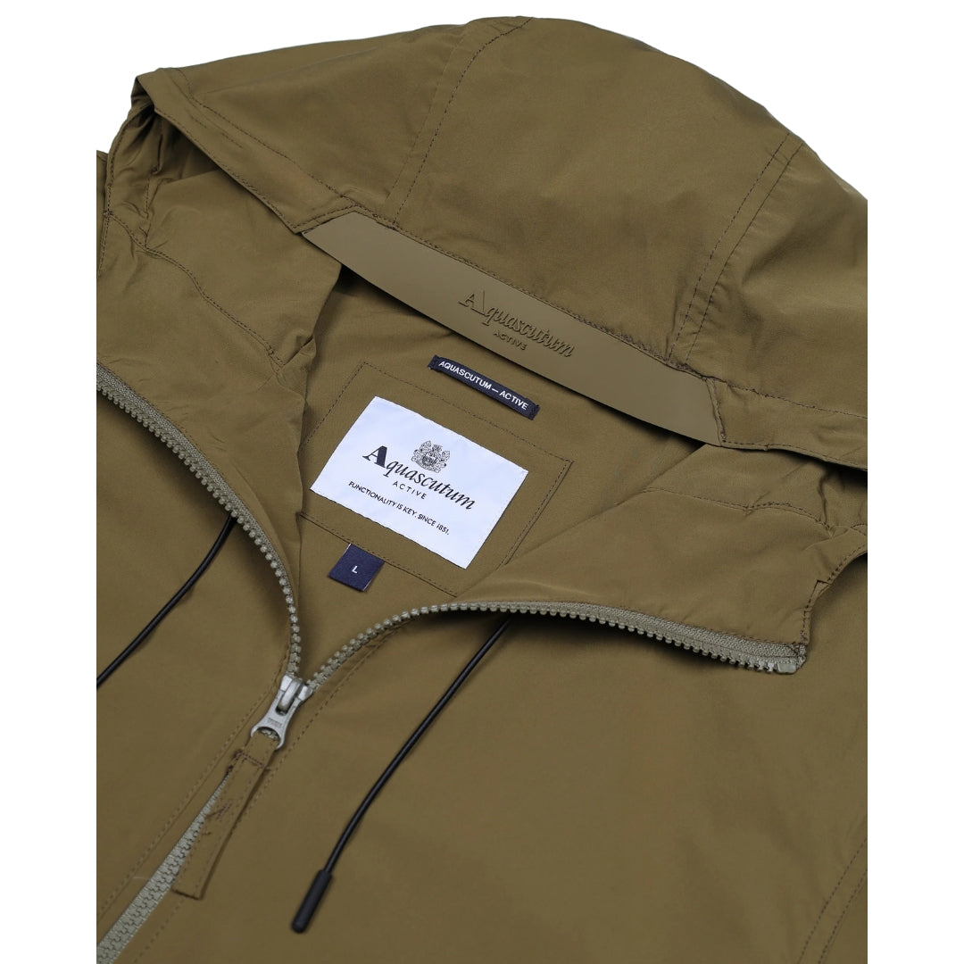 Aquascutum Active Hooded Stretch Windbreaker Army Green S
