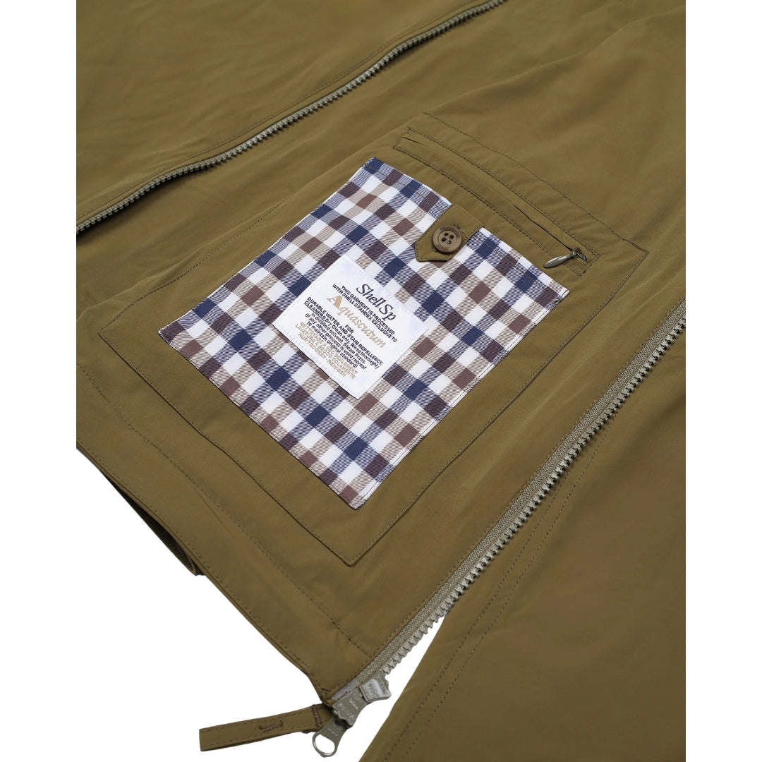 Aquascutum Active Hooded Stretch Windbreaker Army Green S