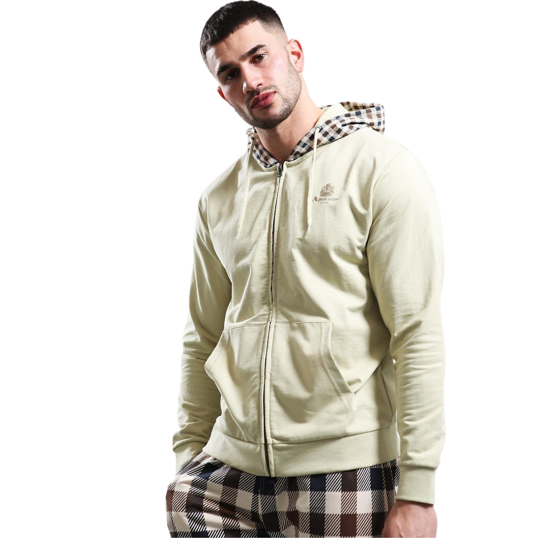 Aquascutum Active Small Logo Full Zip Old White L