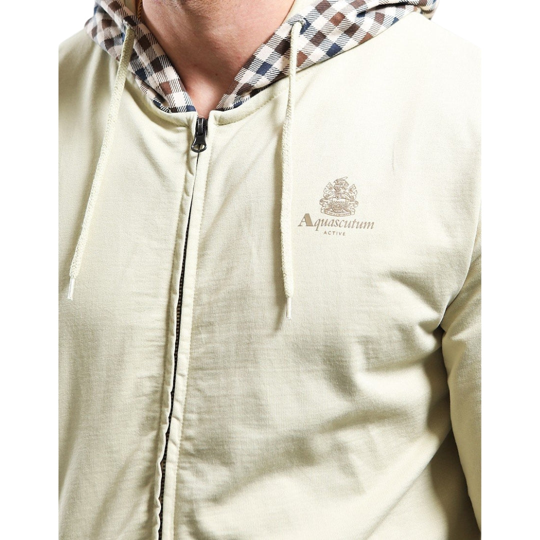 Aquascutum Active Small Logo Full Zip Old White L