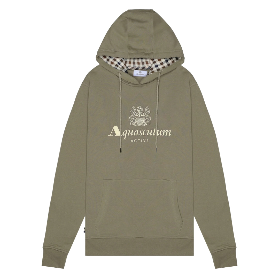 Aquascutum Active Big Logo Hoodie Army Green S