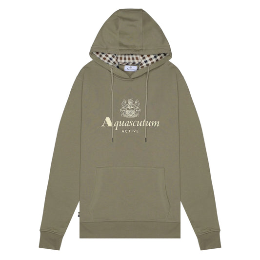 Aquascutum Active Big Logo Hoodie Army Green S