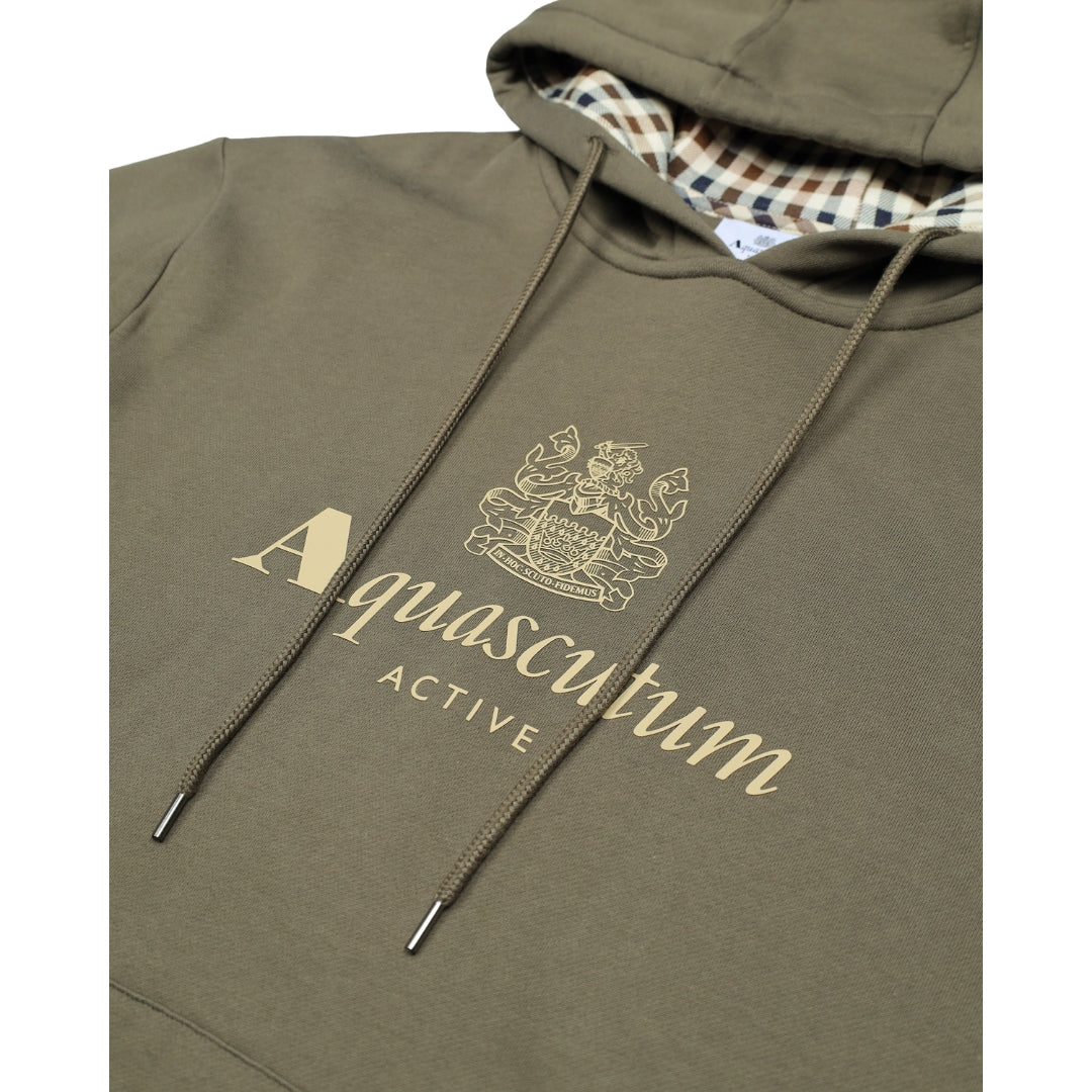 Aquascutum Active Big Logo Hoodie Army Green S