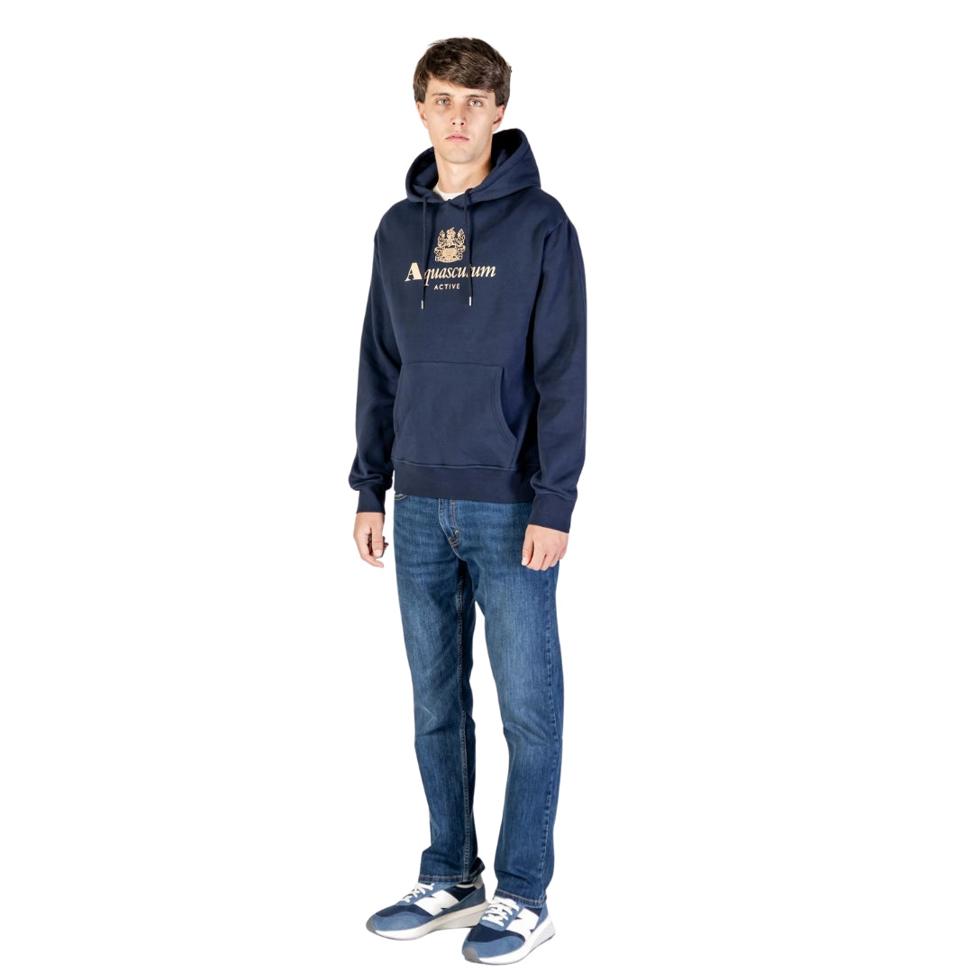 Aquascutum Active Big Logo Hoodie Navy L
