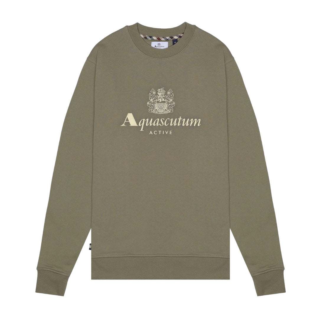 Aquascutum Active Big Logo Crewneck Army Green M