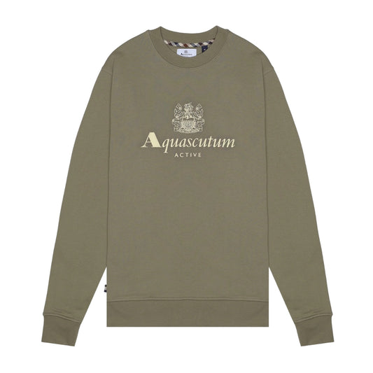 Aquascutum Active Big Logo Crewneck Army Green M