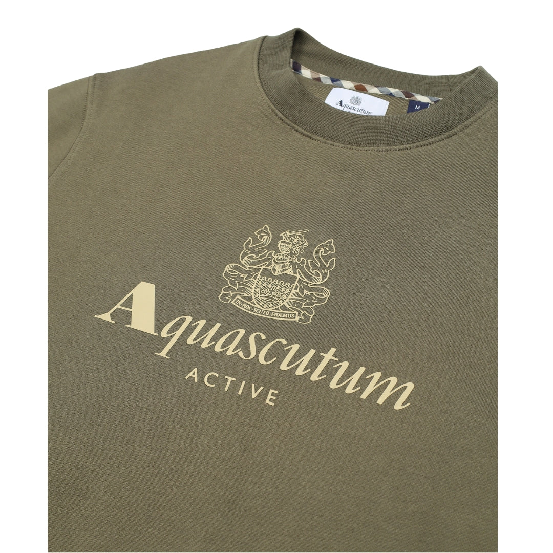 Aquascutum Active Big Logo Crewneck Army Green M