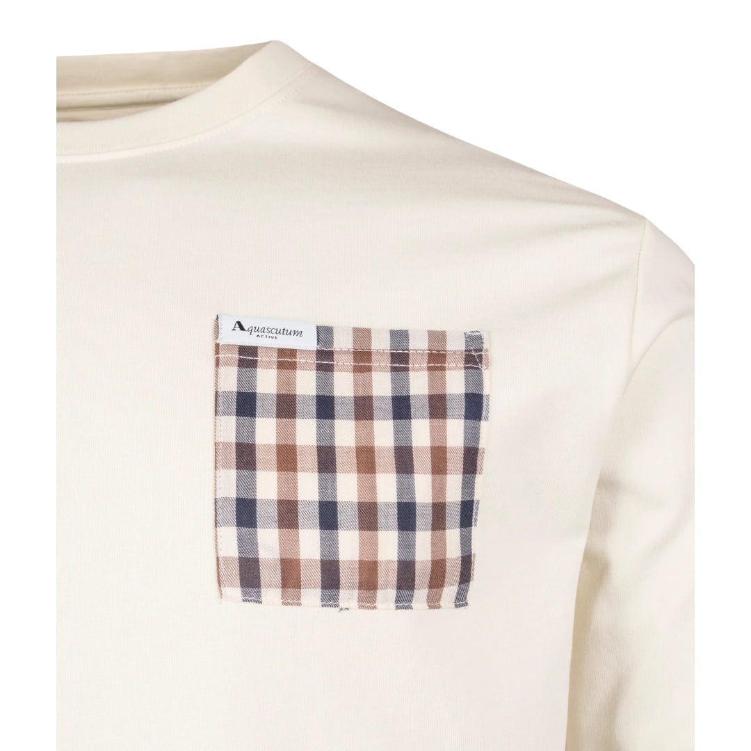 Aquascutum Active Iconic Pocket Crewneck Old White M