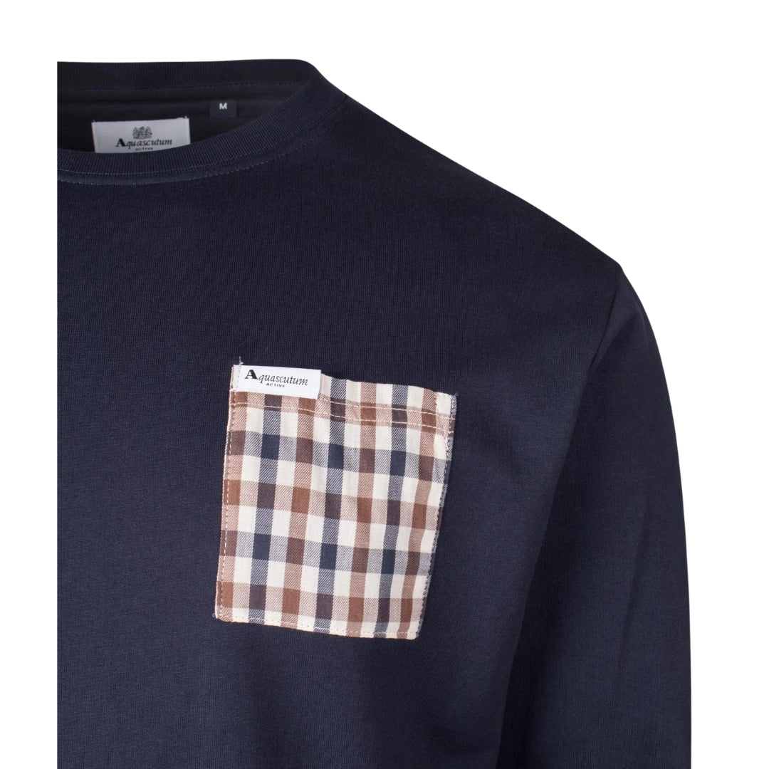 Aquascutum Active Iconic Pocket Crewneck Navy M