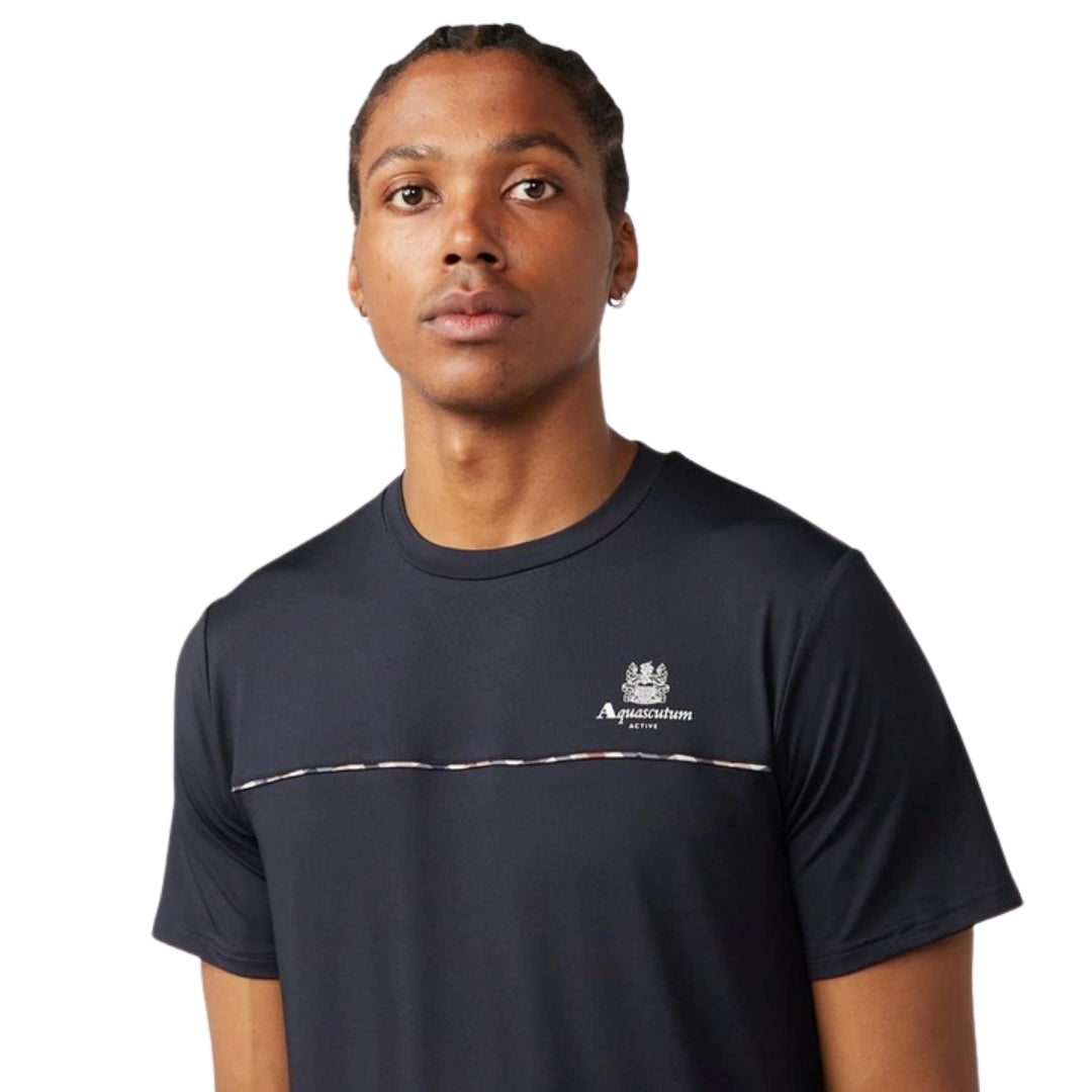 Aquascutum Active Stretch Piping T-Shirt Navy M