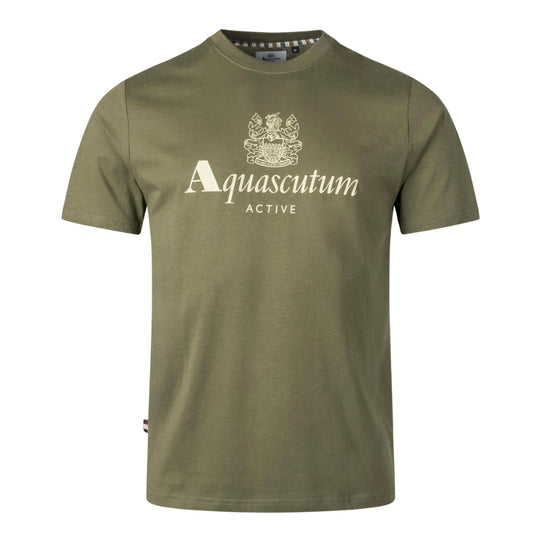 Aquascutum Active Big Logo T-Shirt Army Green XL