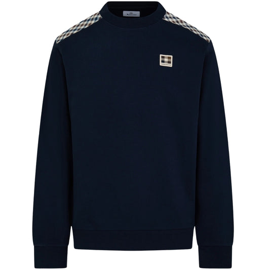 Aquascutum Active INSERT LAMINA CREWNECK AA_B006_SW013 11 Navy Blue Sweater Mens M