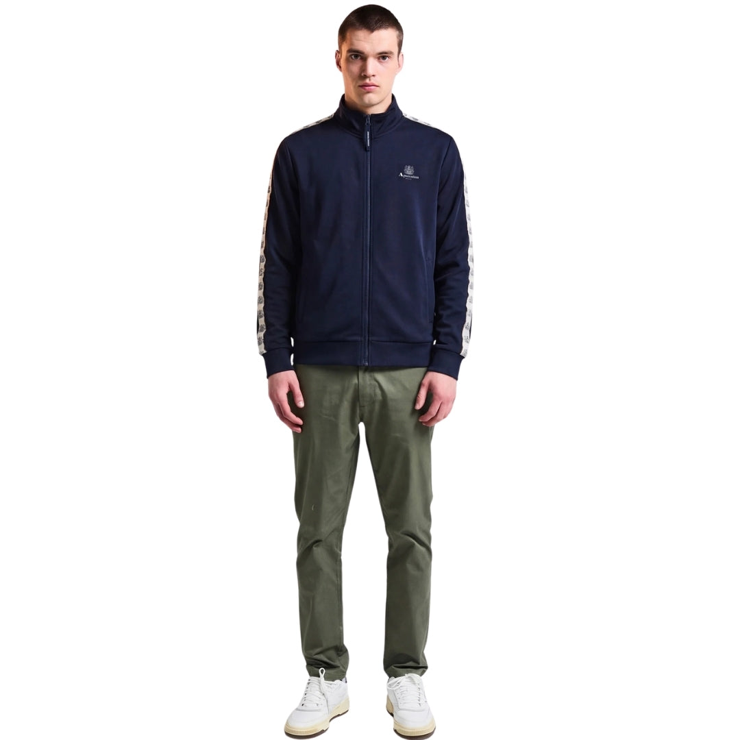 Aquascutum Active CREST TAPE TRACK TOP AA_B006_SW018 11 Navy Zip Sweater Mens S