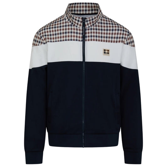 Aquascutum Active CC SHOULDER TRACK TOP AA_B006_SW019 11 Navy Zip Sweater Mens S
