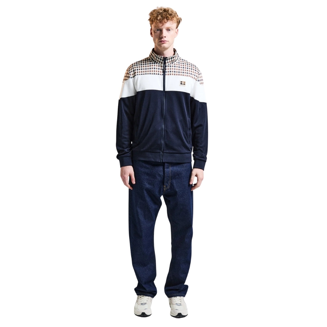Aquascutum Active CC SHOULDER TRACK TOP AA_B006_SW019 11 Navy Zip Sweater Mens S