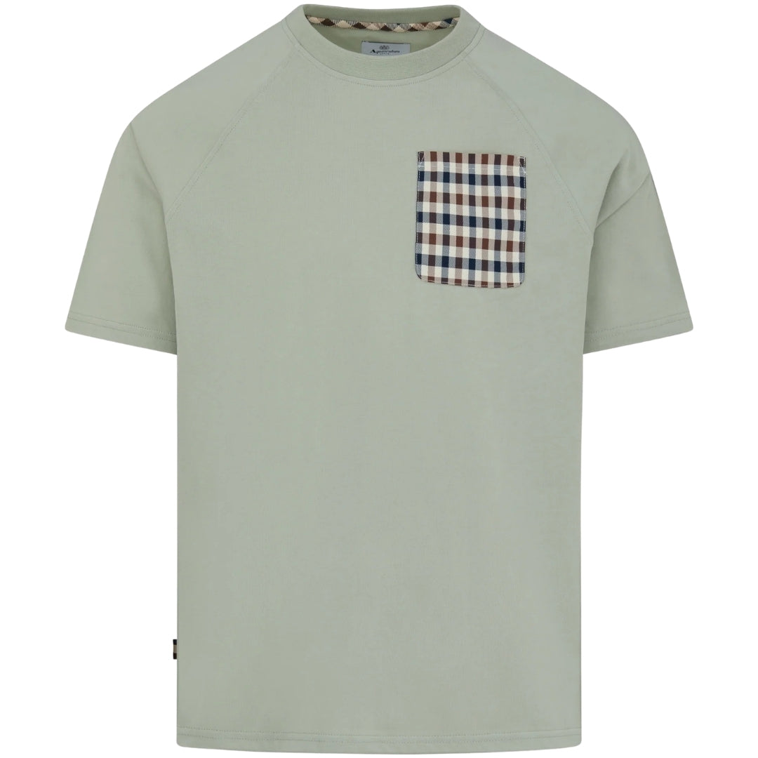 Aquascutum Active RAGLAN POCKET T-SHIRT AA_B006_TS006 34 Salvia (Light Green) T-Shirt Mens XL