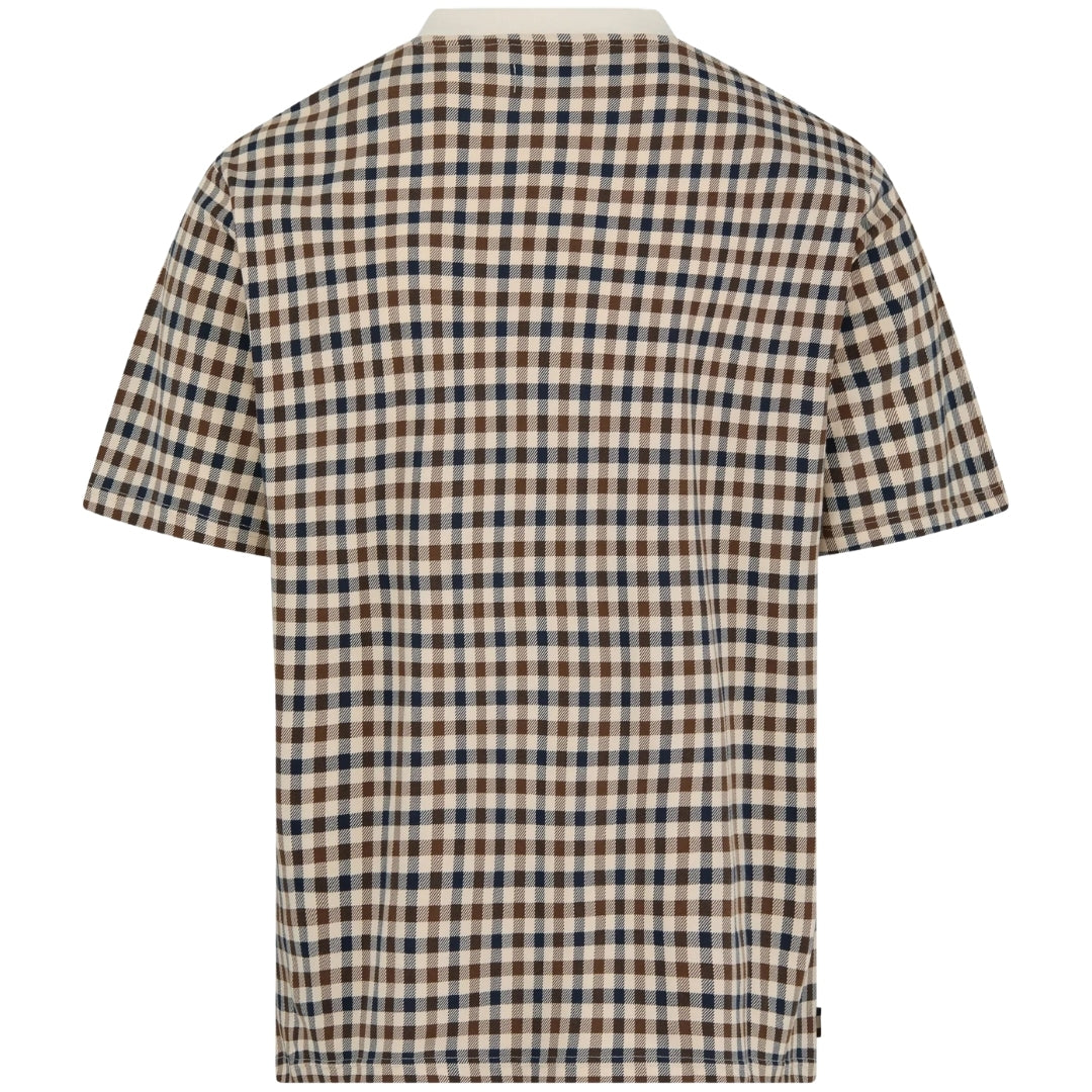Aquascutum Active CHECK T SHIRT  AA B006 TS007 01 OLD WHITE T-Shirt Mens M