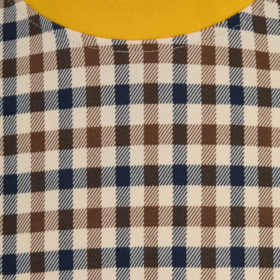 Aquascutum Active CHECK T SHIRT  AA B006 TS007 15 YELLOW T-Shirt Mens M