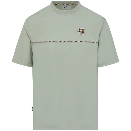 Aquascutum Active CLUB CHECK PIPING T-SHIRT AA_B006_TS011 34 Salvia (Light Green) T-Shirt Mens M