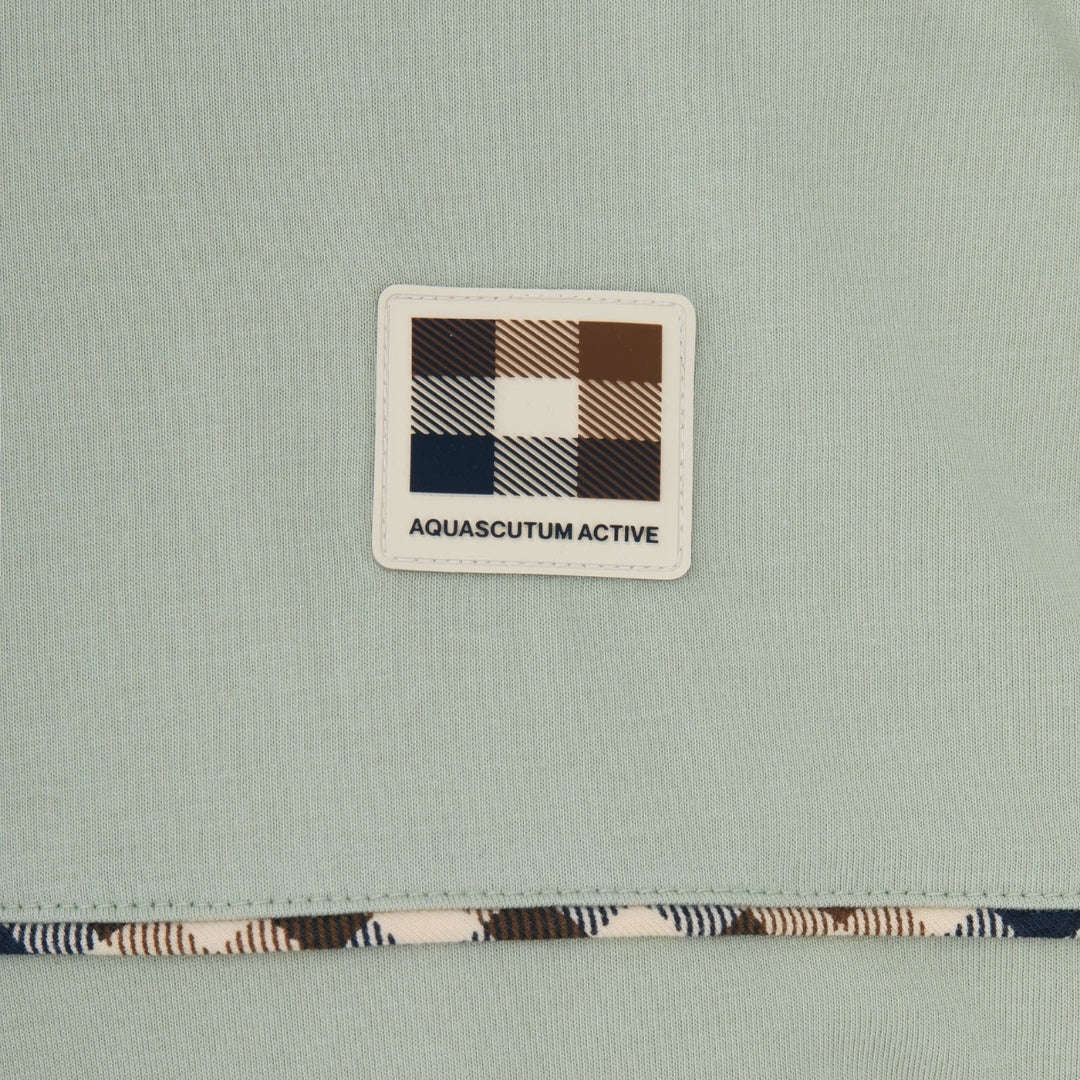 Aquascutum Active CLUB CHECK PIPING T-SHIRT AA_B006_TS011 34 Salvia (Light Green) T-Shirt Mens M