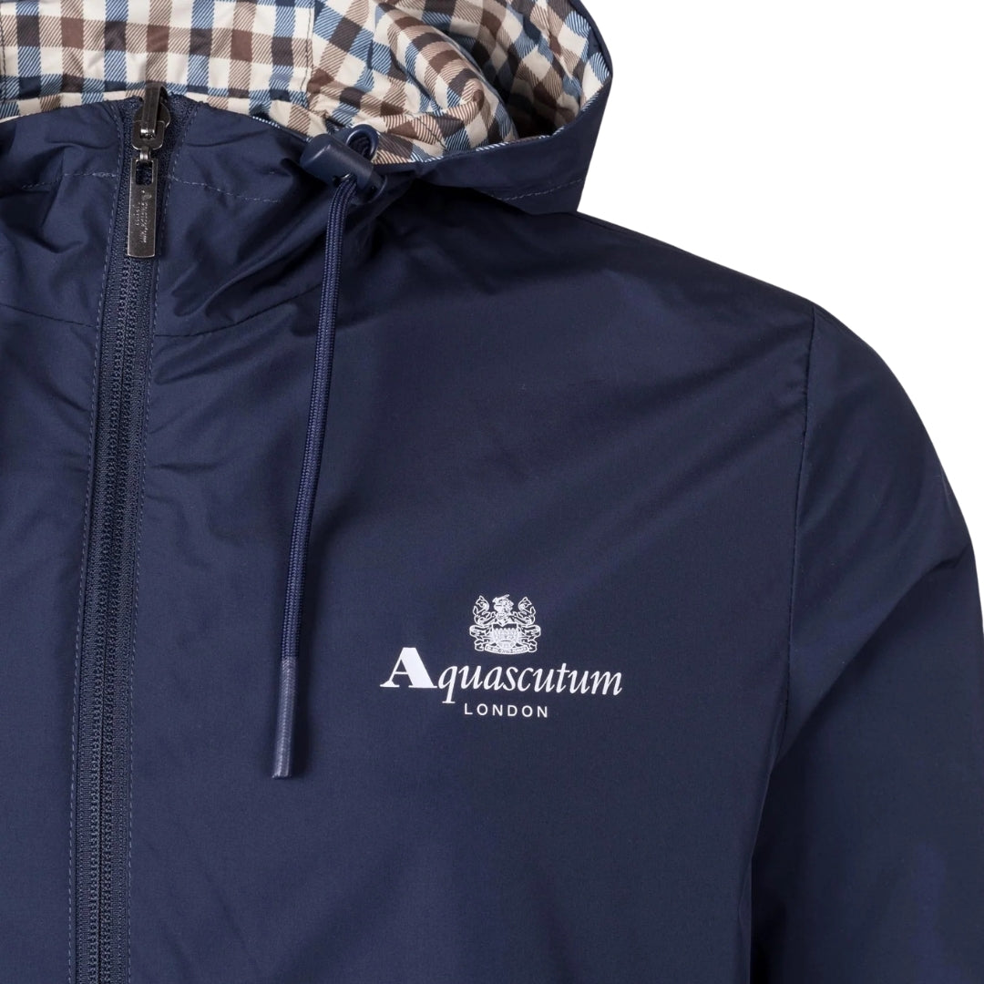 Aquascutum Active Sailor Check Reversible Jacket Navy Navy Blue Jacket M