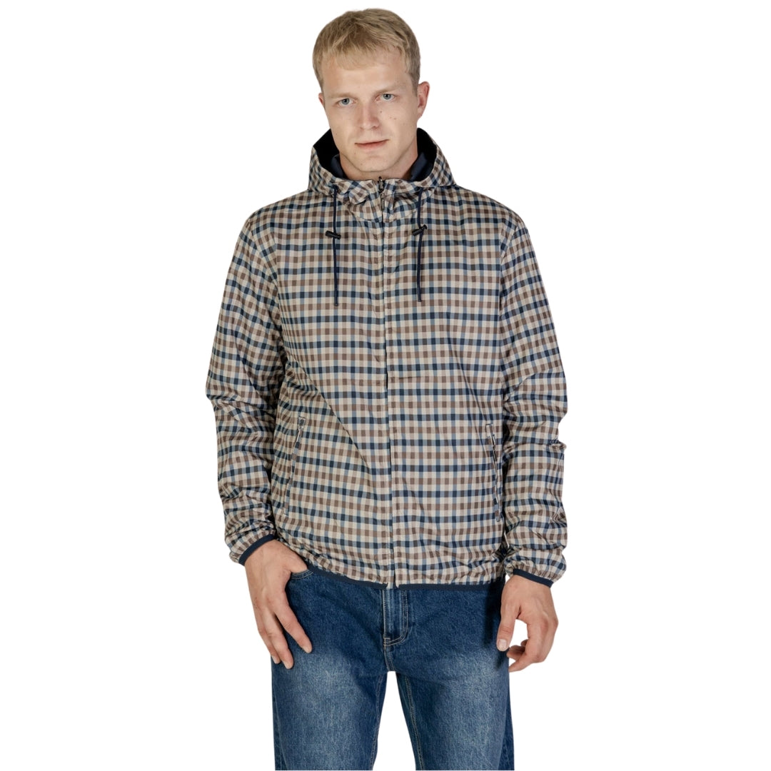 Aquascutum Active Sailor Check Reversible Jacket Navy Navy Blue Jacket M