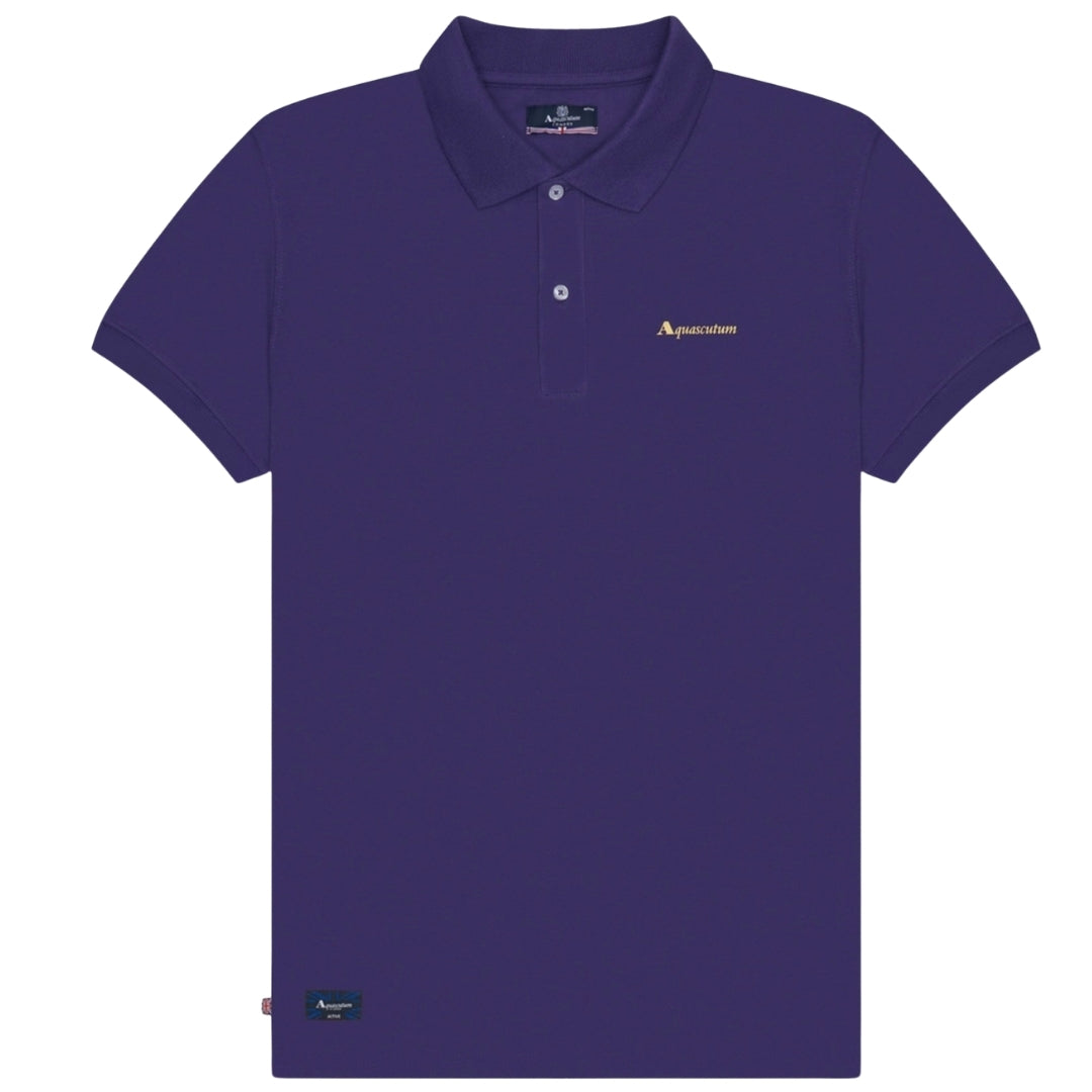 Aquascutum Active Active Cotton Polo Dry-Fit Purple Purple Polo Shirt S