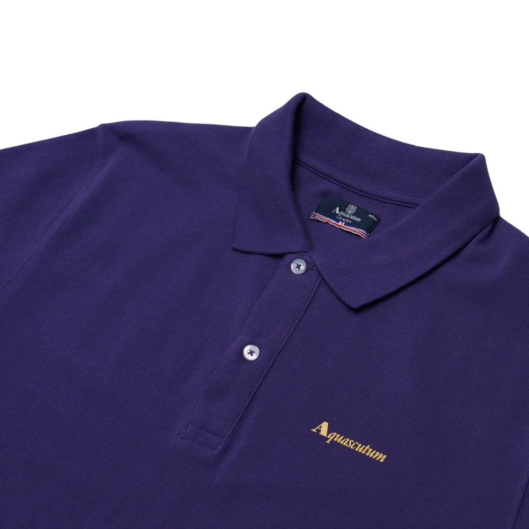 Aquascutum Active Active Cotton Polo Dry-Fit Purple Purple Polo Shirt S