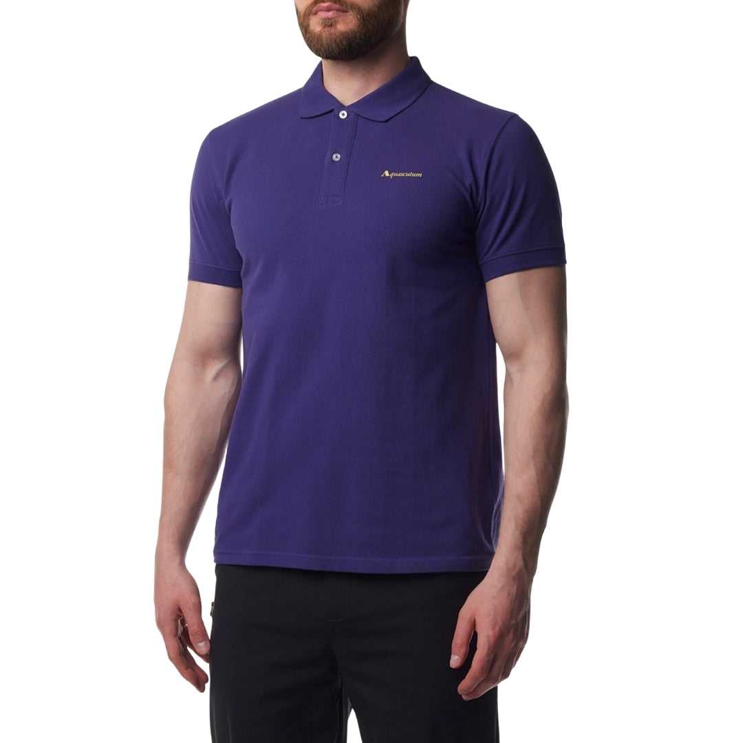 Aquascutum Active Active Cotton Polo Dry-Fit Purple Purple Polo Shirt S