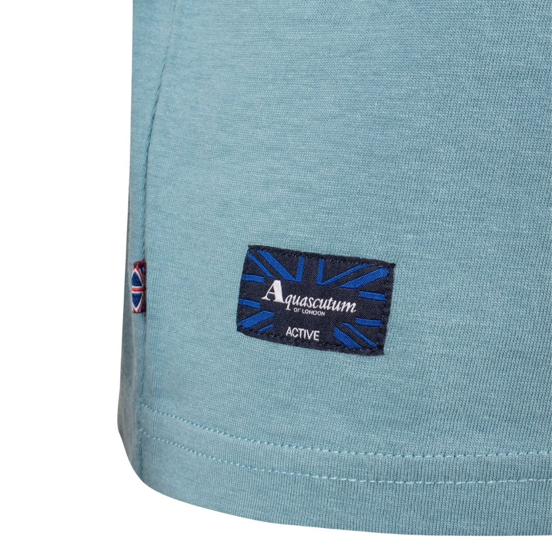 Aquascutum Active Active Cotton Stripes T-Shirt Avio Blue T-Shirt M