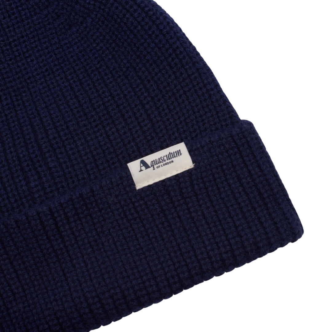 Aquascutum Active Active Logo Beanie Navy Navy Blue Beanie Hat One Size