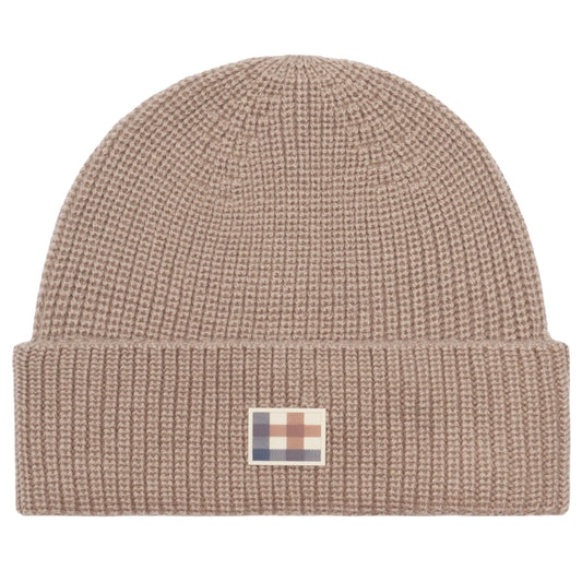 Aquascutum Active Active Label Beanie Beige Beige Beanie Hat One Size