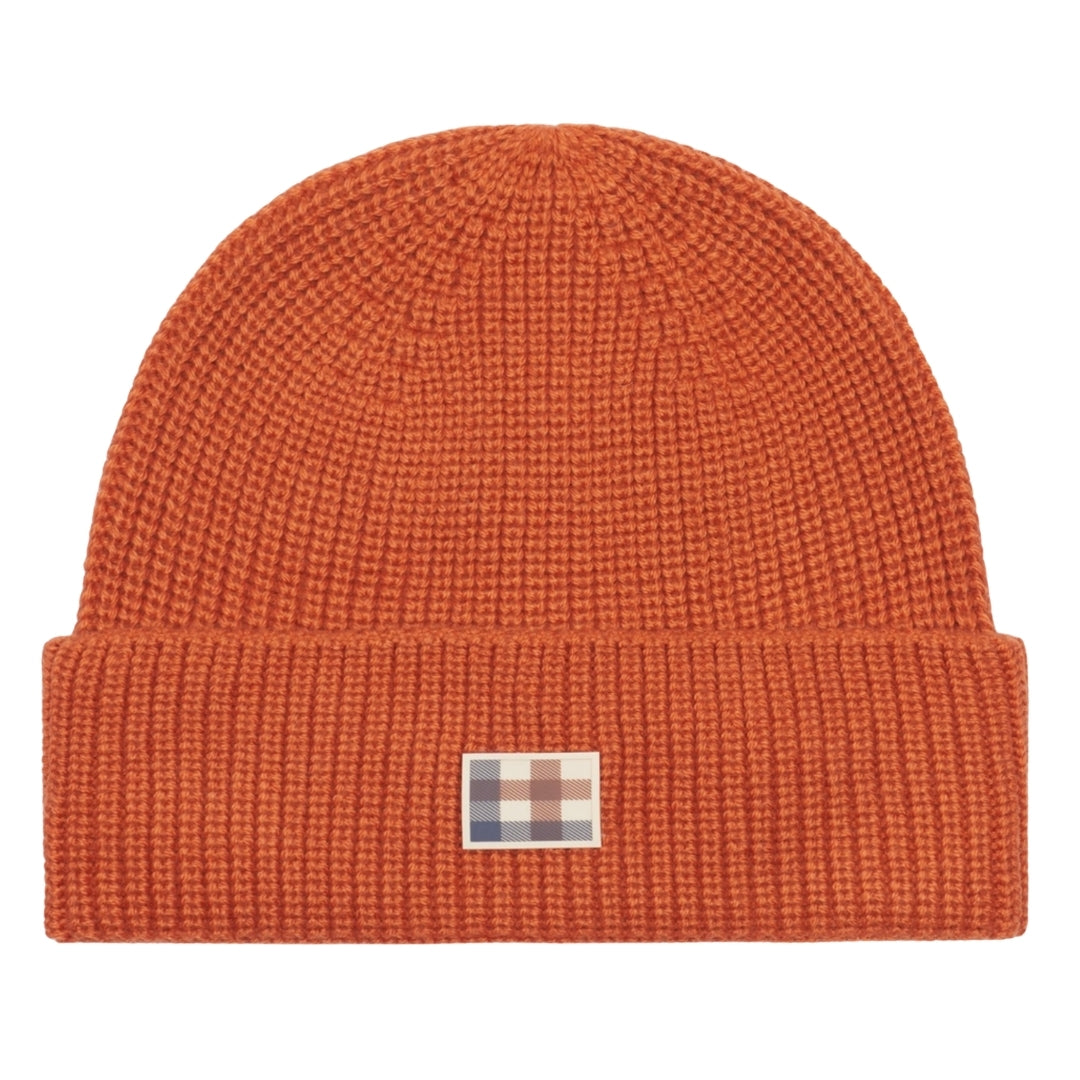 Aquascutum Active Active Label Beanie Rust Orange Beanie Hat One Size
