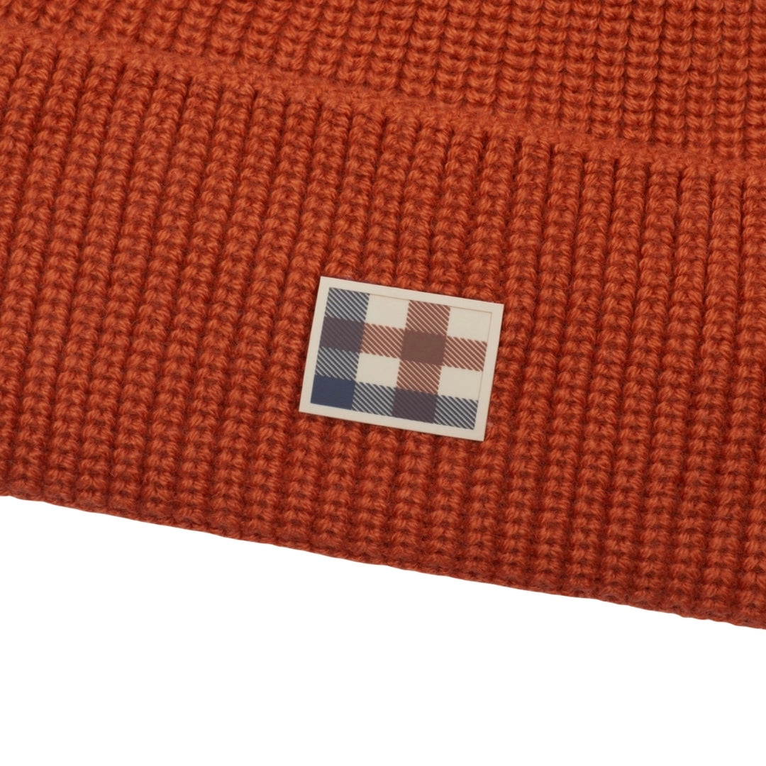 Aquascutum Active Active Label Beanie Rust Orange Beanie Hat One Size