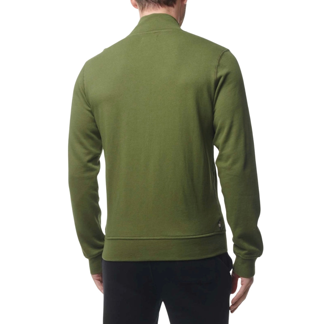 Aquascutum Active Active Small Logo Full Zip Mock Neck Fleece Army Green S