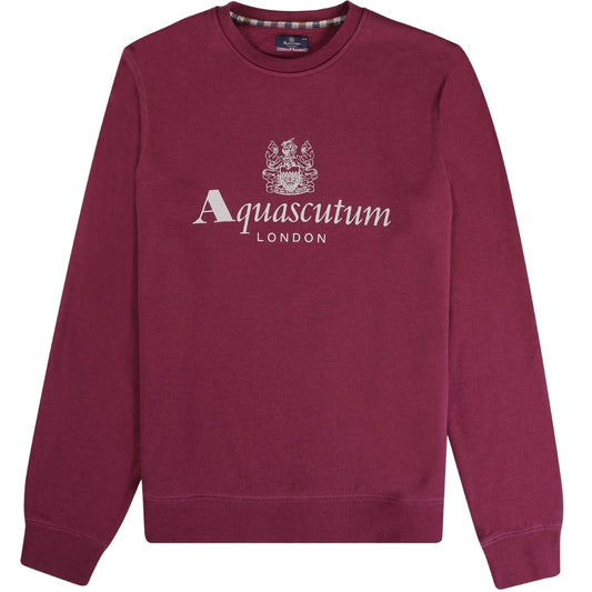Aquascutum Active Active Big Logo Crew Neck Fleece Cordovan S