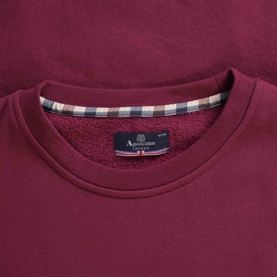 Aquascutum Active Active Big Logo Crew Neck Fleece Cordovan S
