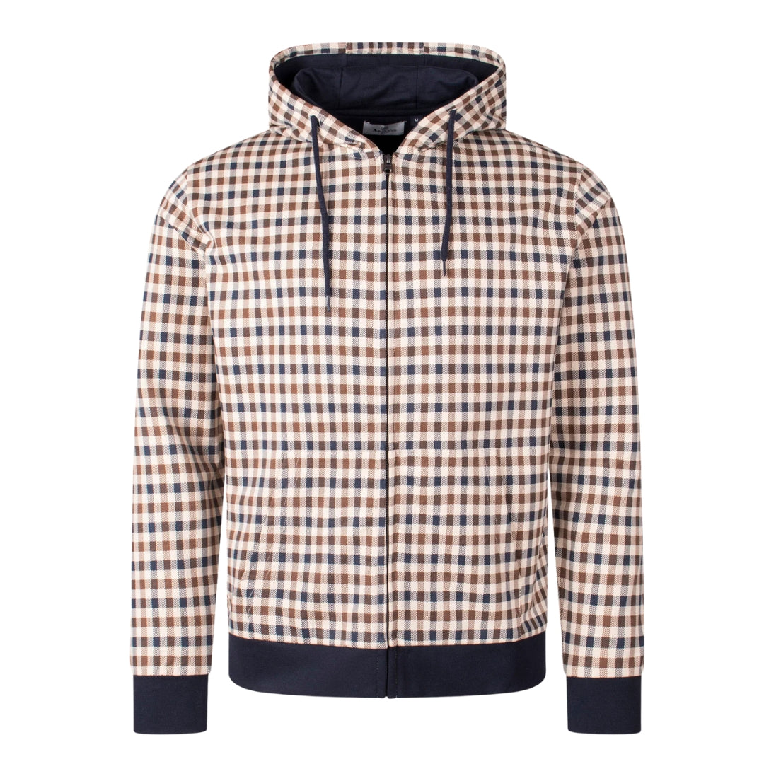 Aquascutum Active Iconic Full Zip Hoodie Club Check M