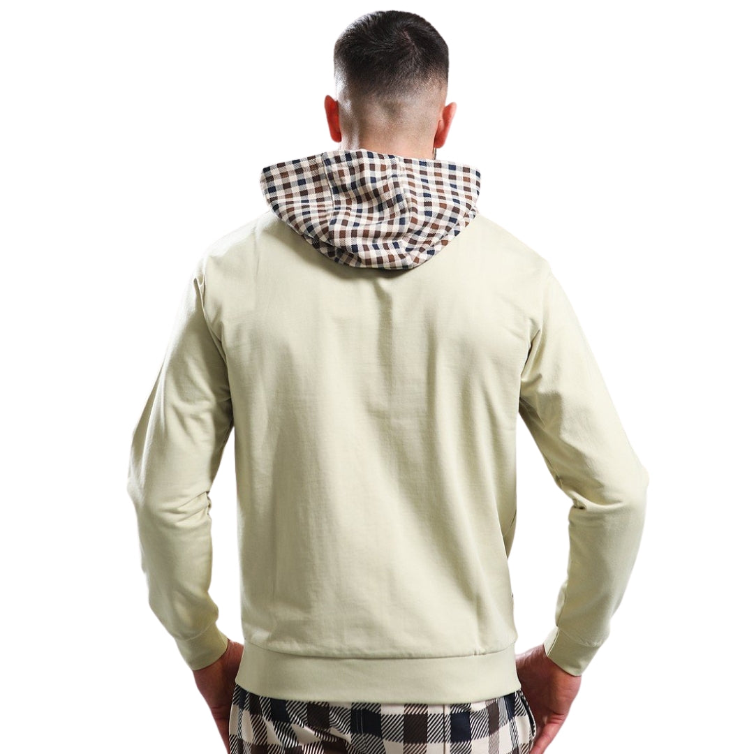 Aquascutum Active Fz Club Check Hood Beige S