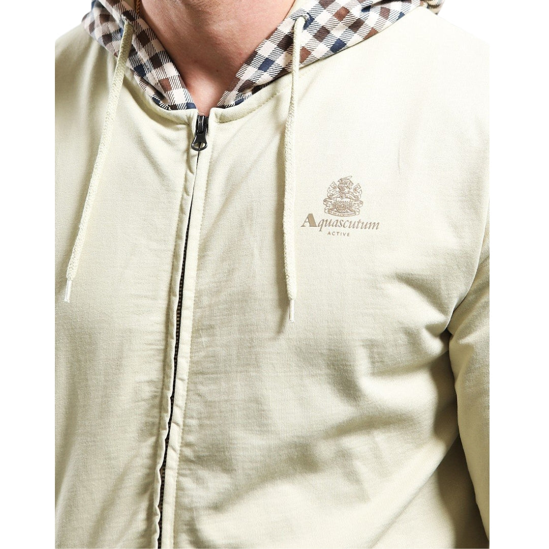 Aquascutum Active Fz Club Check Hood Beige S