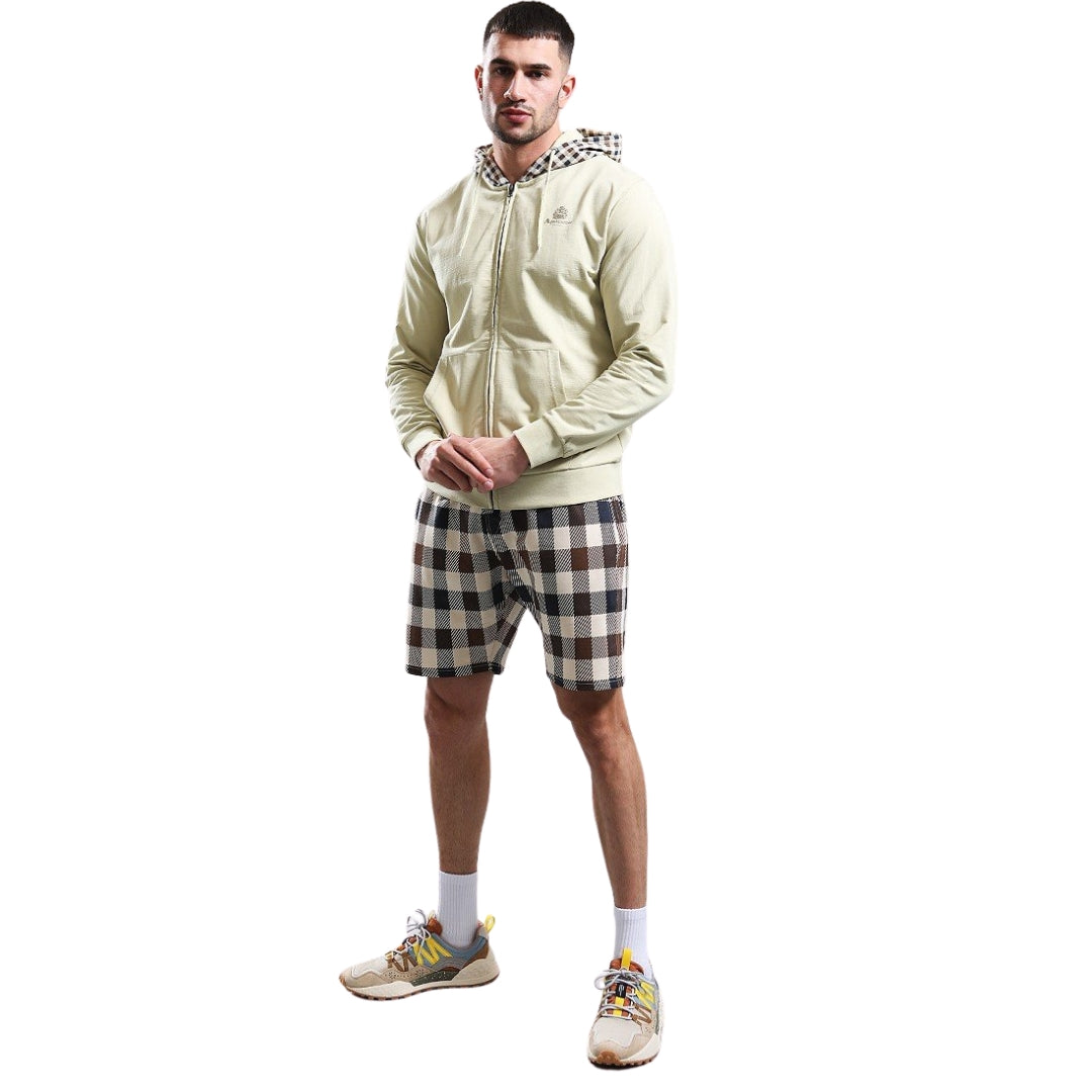 Aquascutum Active Fz Club Check Hood Beige S