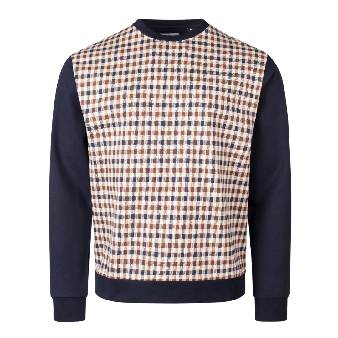 Aquascutum Active Iconic Front Crewneck Navy S