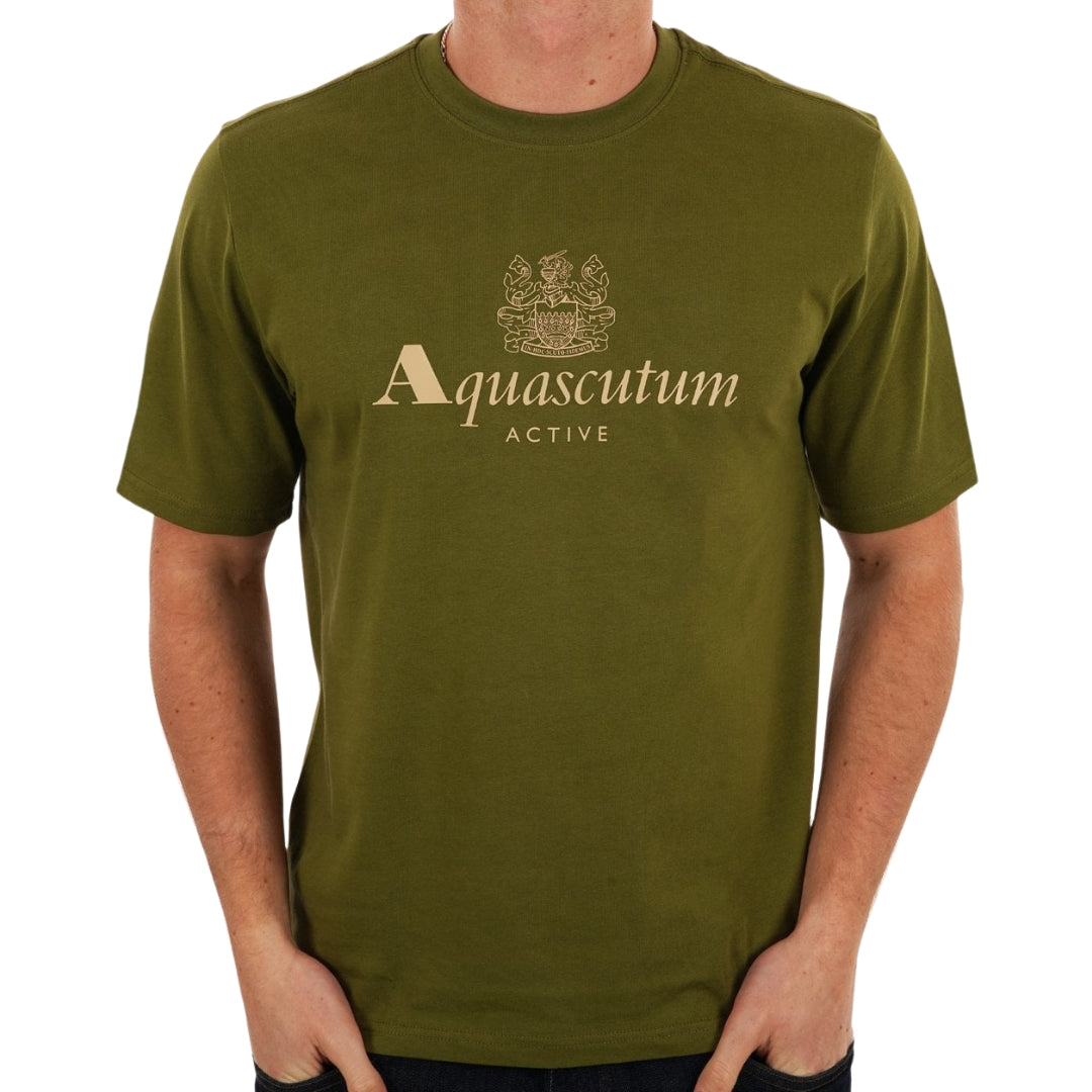 Aquascutum Active Big Logo T-Shirt Army Green L
