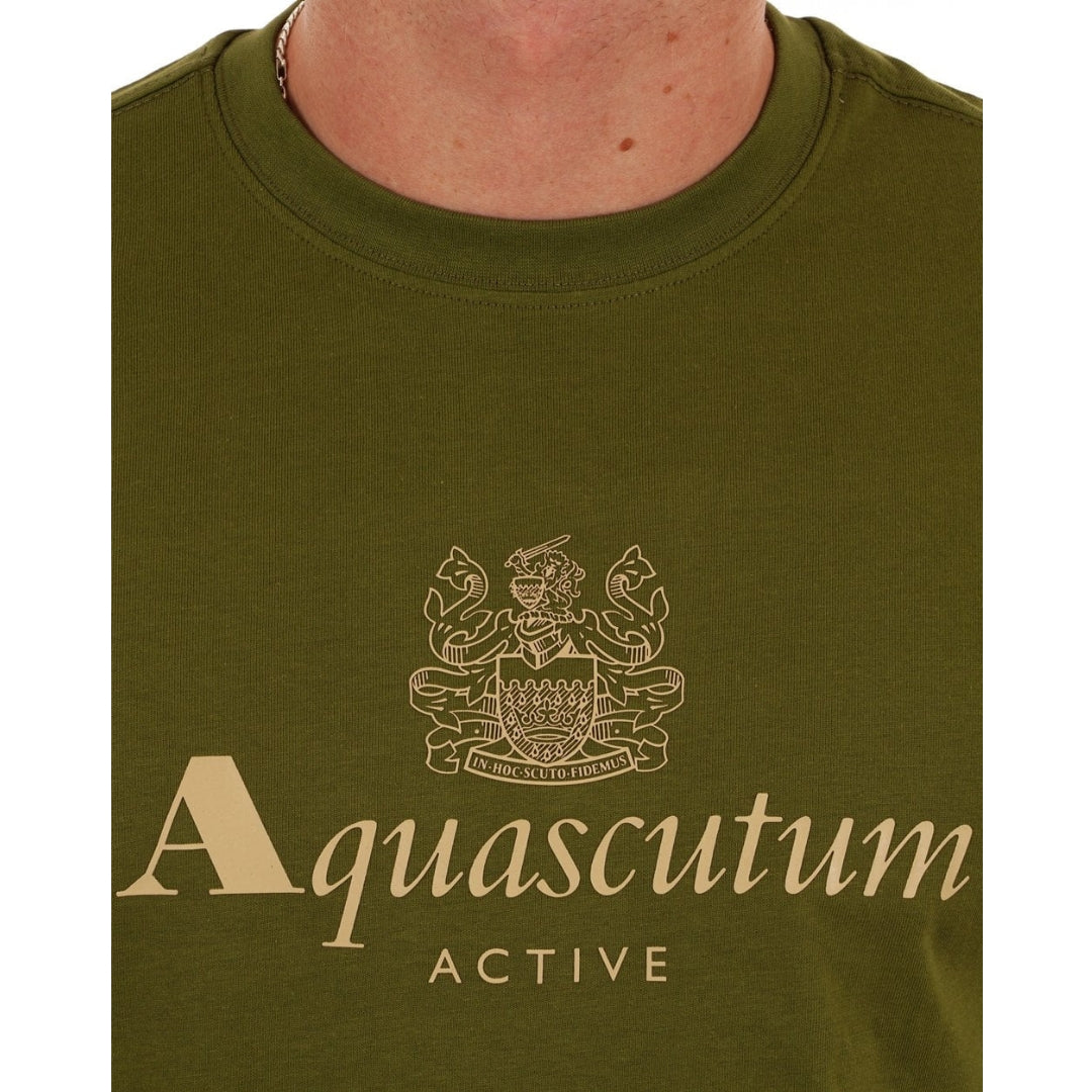 Aquascutum Active Big Logo T-Shirt Army Green L